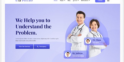 At Psycho - Premium Responsive Psychotherapy Website Templates