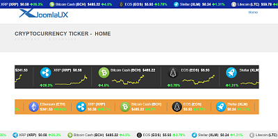 Jux Cryptocurrency Ticker Joomla Extension