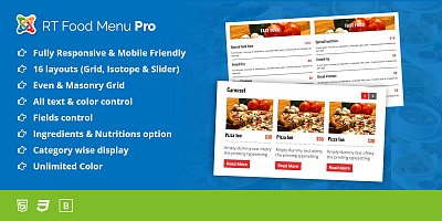 RT Food Menu Pro - Joomla Extension