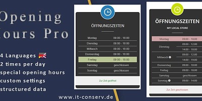 ITCS OpenHours Pro - Joomla Extension