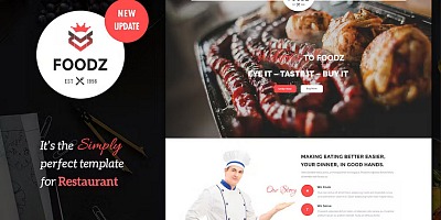 Foodz - Restaurant, Spa & Salon Joomla 4 Template