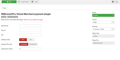 RSEvents!Pro Virtual Merchant Payment - Joomla Extension
