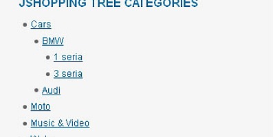 JoomShopping Modules Category Tree Menu - Joomla Extension
