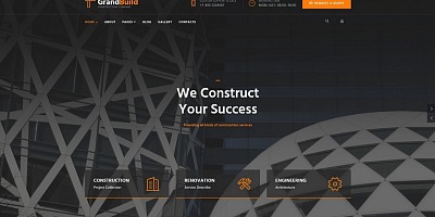 Grandbuild - Construction Company Flat Professional Joomla Template