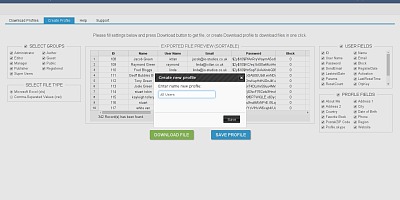 Export Users To Excel Or Csv File - Joomla Extension