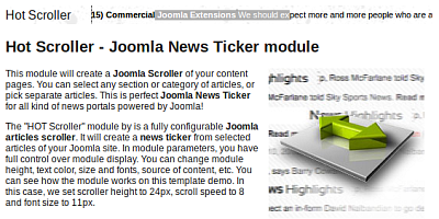 Hot Scroller Joomla Extension