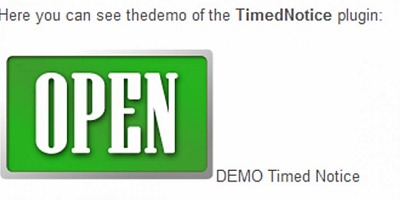 Timed Notice Plugin - Joomla Extension