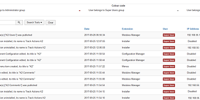 Track Actions Joomla Extension