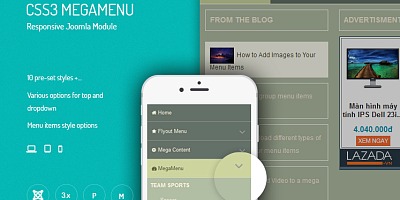 JUX CSS3 Mega Menu - Joomla Extension