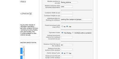 Absolute Floating Menu Joomla Extension