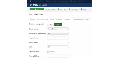 Floating Module Ck Joomla Extension