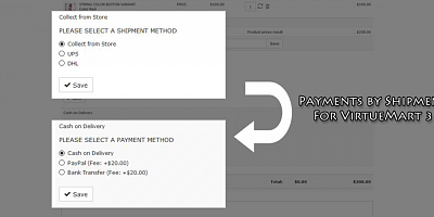 VP Payment By Shipment Plugin - Joomla Extension