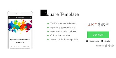 Square Mobile Joomla! Template