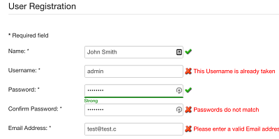 AjaxRegister - Joomla Extension