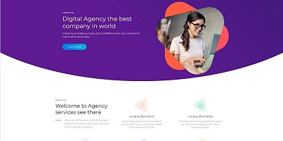 Upmine - Digital Agency Flat Design Simple Joomla Template