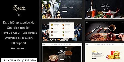 Theme Forest Restaurant - Joomla Templates