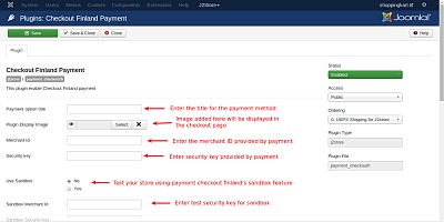 J2Store Payment Checkout.fi - Joomla Extension