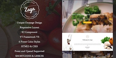 Smartaddons Zaga - Responsive Joomla Restaurant Template