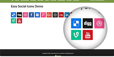 Easy Social Icons Joomla Extension