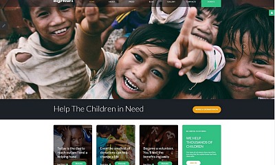 Bigheart - Charity Sticky Menu Light Joomla Template