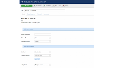 Articles Calendar Joomla Extension