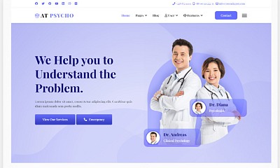 At Psycho - Premium Responsive Psychotherapy Website Templates