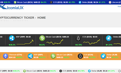 Jux Cryptocurrency Ticker Joomla Extension