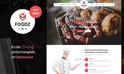 Foodz - Restaurant, Spa & Salon Joomla 4 Template