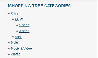 JoomShopping Modules Category Tree Menu - Joomla Extension