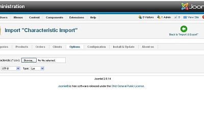 Characteristic Import for JoomShopping - Joomla Extension