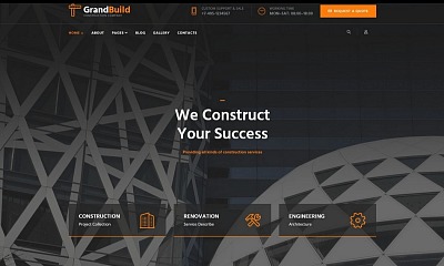 Grandbuild - Construction Company Flat Professional Joomla Template