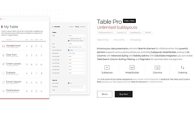 Table Pro for YOOtheme Pro - Joomla Extension