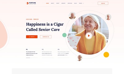 Fortune Elderly Care And Old Age Home Template For Joomla