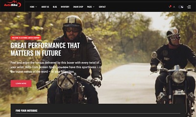 Templaza Autobike - Motor Store & Bike Rental Services Joomla Template
