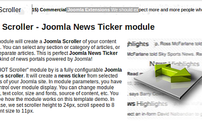 Hot Scroller Joomla Extension