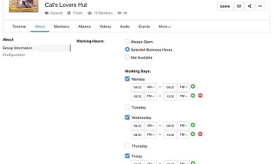 Group Operations Hours - Joomla Extension