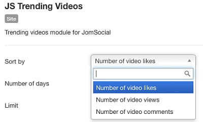 Js Trending Videos Joomla Extension