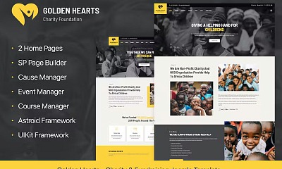 Templaza Golden Hearts - Fundraising & Charity Joomla 4 Template