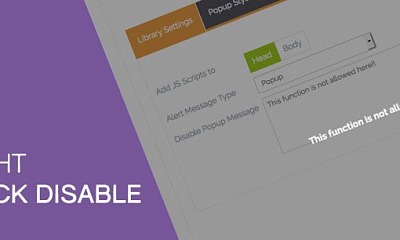 Right Click Disable Plugin - Joomla Extension