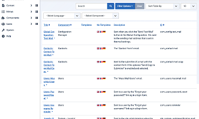 Mail Templates Manager - Joomla Extension