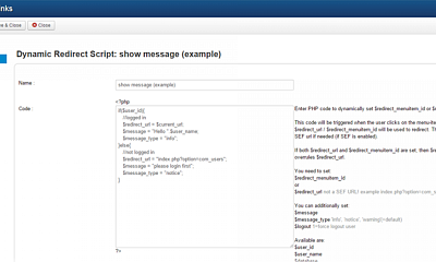 Dynamic Menu Links - Joomla Extension