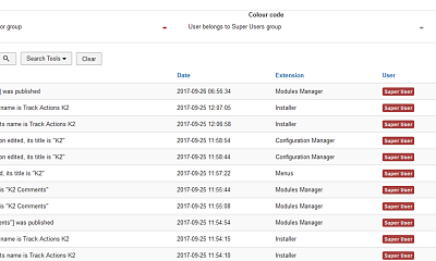 Track Actions Joomla Extension