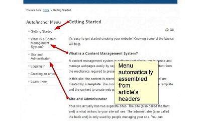 AutoAnchor - Joomla Extension