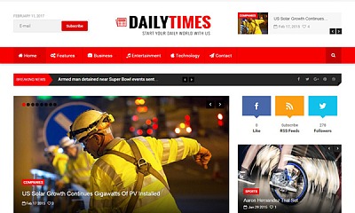 Theme Forest Dailytimes - Joomla Template