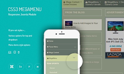 JUX CSS3 Mega Menu - Joomla Extension