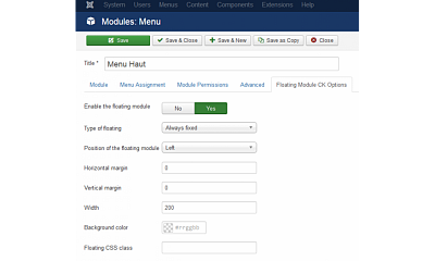 Floating Module Ck Joomla Extension