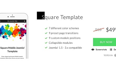 Square Mobile Joomla! Template