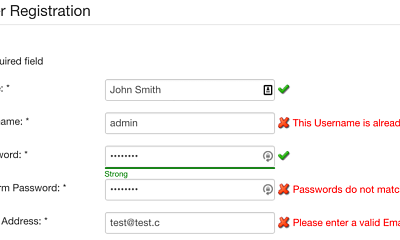 AjaxRegister - Joomla Extension