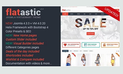 Flatastic Responsive Multipurpose VirtueMart Theme - Joomla
