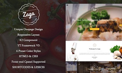 Smartaddons Zaga - Responsive Joomla Restaurant Template